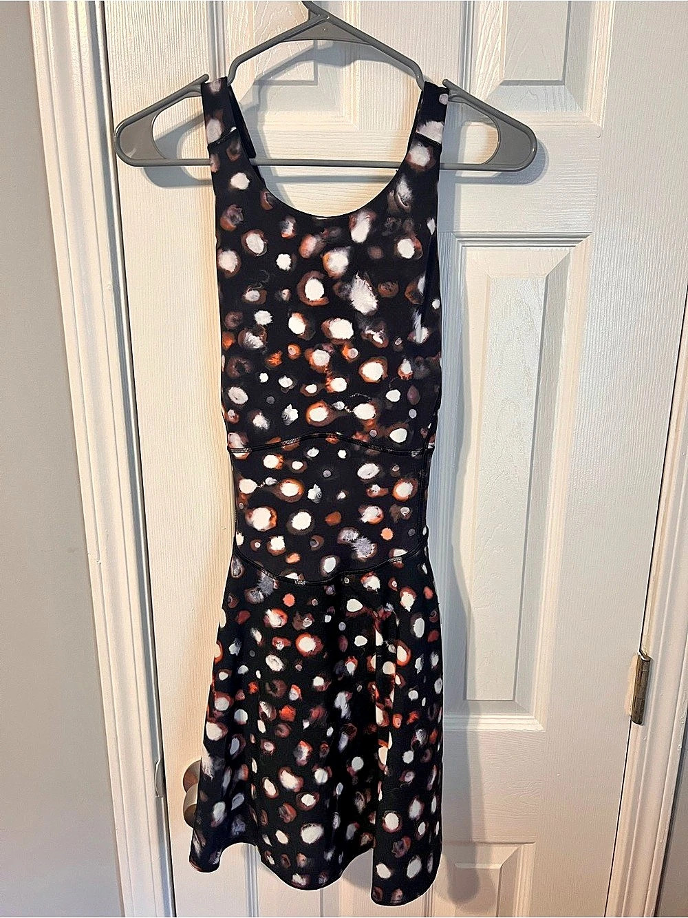lululemon Count Crush Dress Abstract Mini Dress Black & Orange Size 10